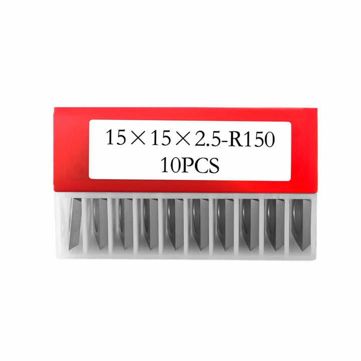10 Stück quadratische Hartmetall-Einsätze, Messer für Hobel-Spiralschneider, 15 x 15 x 2,5 mm, 30°-W