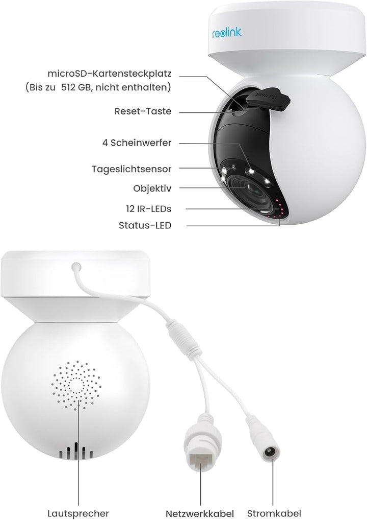 Reolink 5MP PTZ Überwachungskamera Aussen, 3X Optischer Zoom, 2,4/5GHz WLAN Kamera Outdoor mit Perso