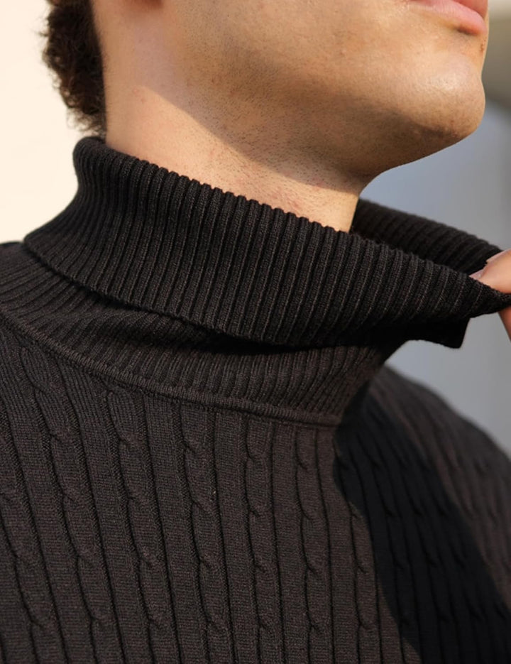AIDEAONE Rollkragenpullover Herren Stehkragenpullover Winter Pullover Rollkragenstrickpullover Rollk