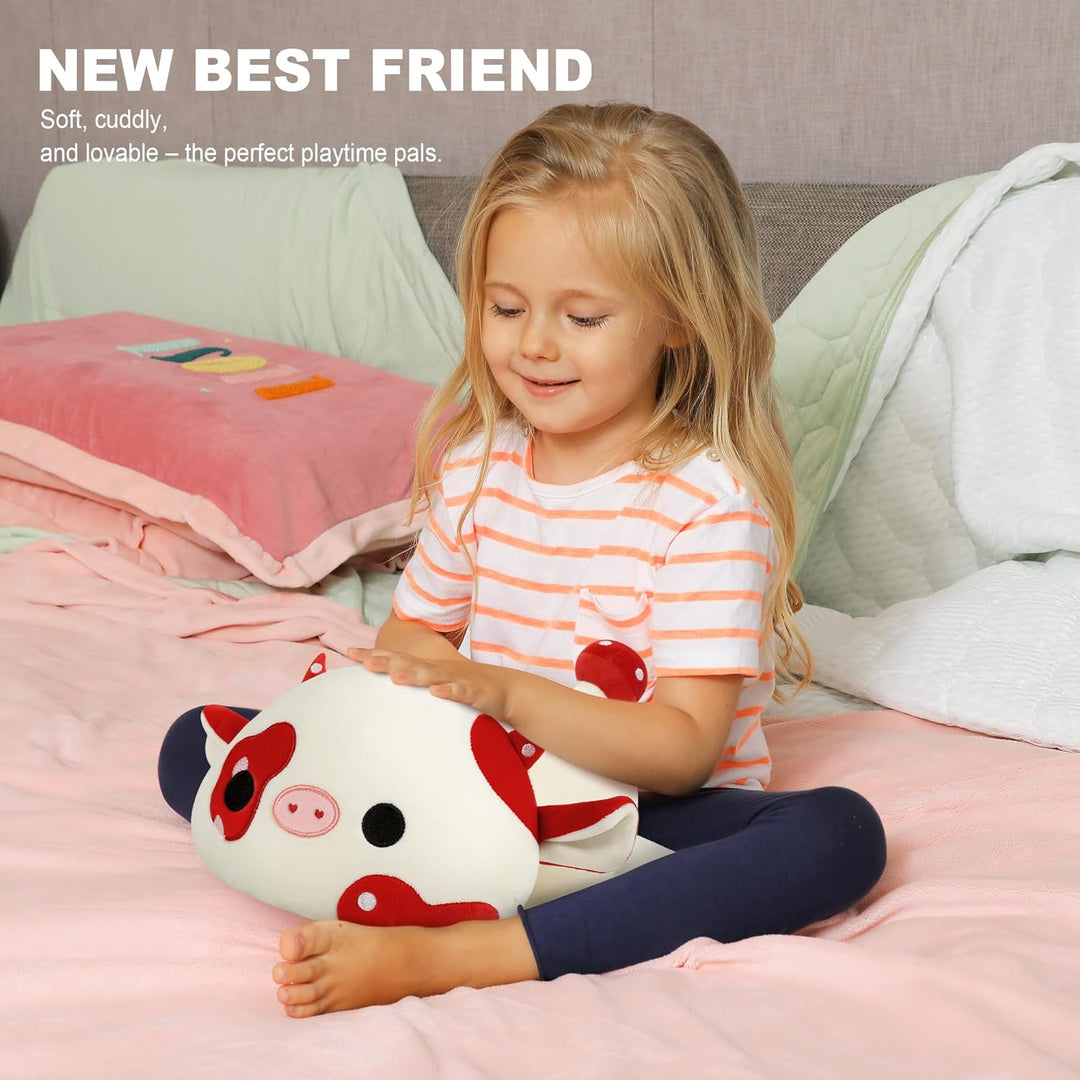 shownicer Plüschtier Pilz Kuh Kuscheltier Stofftier Kawaii Kuh Plüsch Kissen Spielzeug Milchkuh Pilz