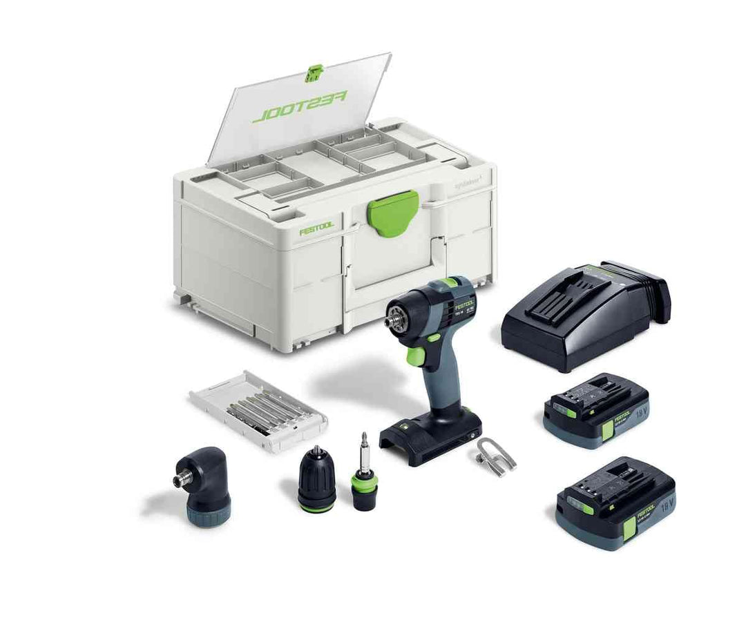 Festool Akku-Bohrschrauber TXS 18 C 3,0-Set (mit Akkupacks, Schnellladegerät, Magnet-Bithalter, Werk