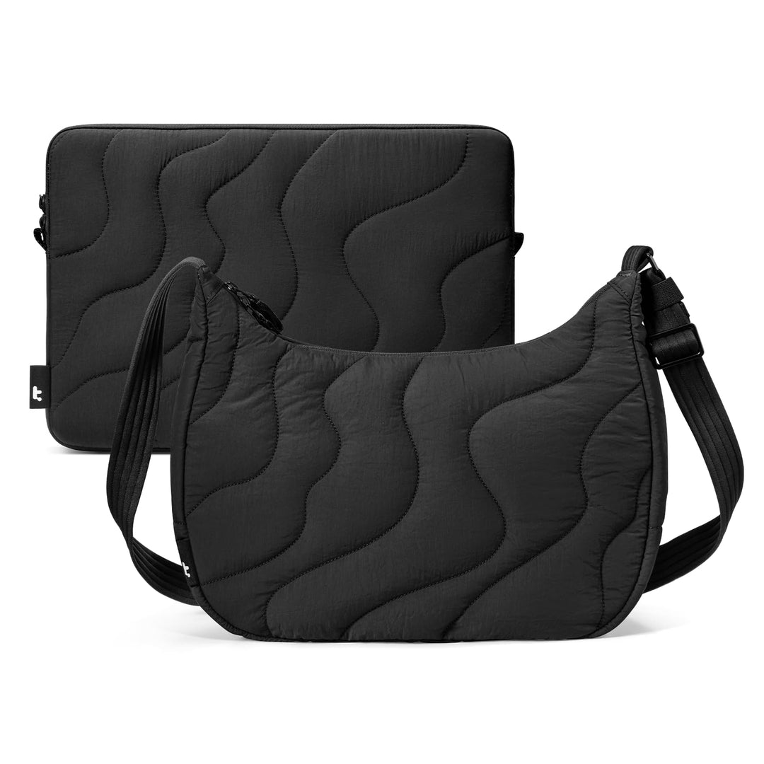 tomtoc Gesteppte Laptop Tasche Hülle für Neu 15 Zoll MacBook Air &amp; tomtoc 9L Puffer Sling Crossbody