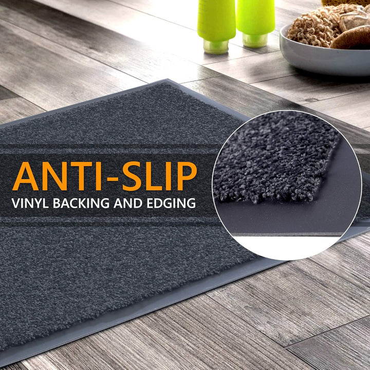 GadHome Fussmatte Anthrazit Grau 90x150 cm|Eingangstürmatte wasserdicht waschbar strapazierfähiger S