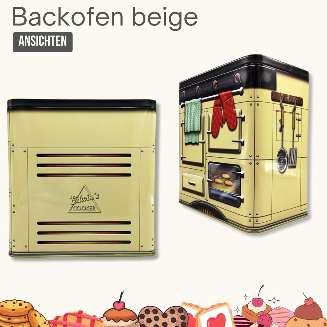 Nostalgischer Backofen beige - Dose in Form eines nostalgischen Backofens mit vielen Details - Keksd