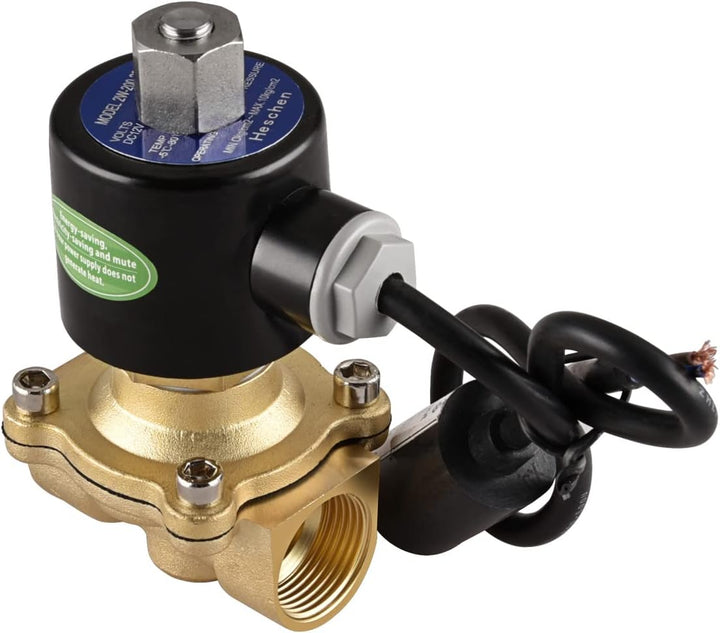 Heschen Elektrisches Magnetventil aus Messing, 2W-200-20KJ, PT 3/4, DC12V, Direktbetätigung für Wass