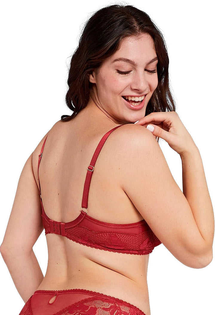 Sans Complexe Damen Charmante Balconette Bra (1er Pack) 75C Granatrot, 75C Granatrot