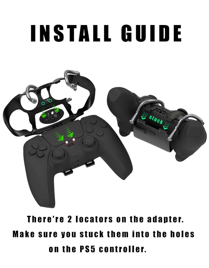 EXknight Leverback FPS Paddles Attachment, Back Buttons Gaming Paddles für PS5 Controller(Schwarz),