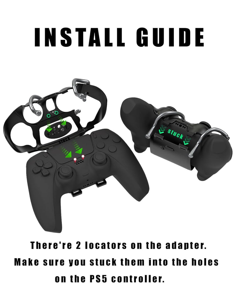 EXknight Leverback FPS Paddles Attachment, Back Buttons Gaming Paddles für PS5 Controller(Schwarz),