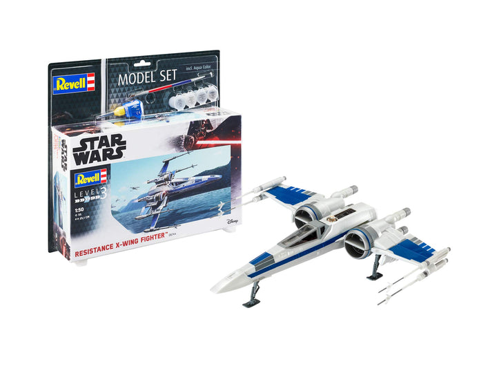 Revell REV-66744 Model Set Resistance X-Wing Fighter Luke Skywalker Modellbausatz + Zubehör, Mehrfar