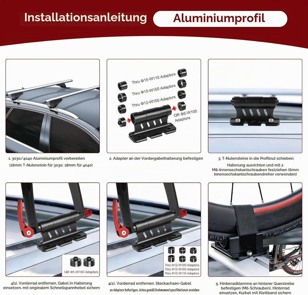 Gabelhalterung Fahrrad 1x Gabelhalterung + 1x Hinterradhalterung Aluminium Fahrradgabelhalterung Unt