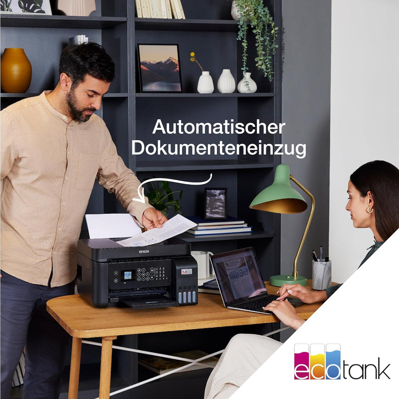 EcoTank ET-3850 A4-Multifunktions-Wi-Fi-Tintentankdrucker, mit einem im Lieferumfang enthaltenen Vor