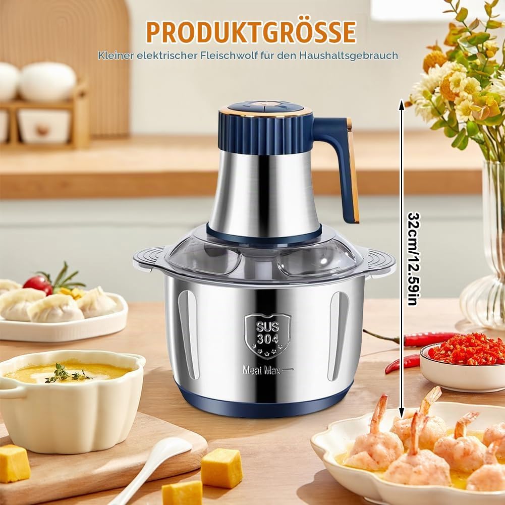 Zerkleinerer Küche Elektrisch, 500W Multizerkleinerer Elektrisch, 5L Universalzerkleinerer mit 5 Ges
