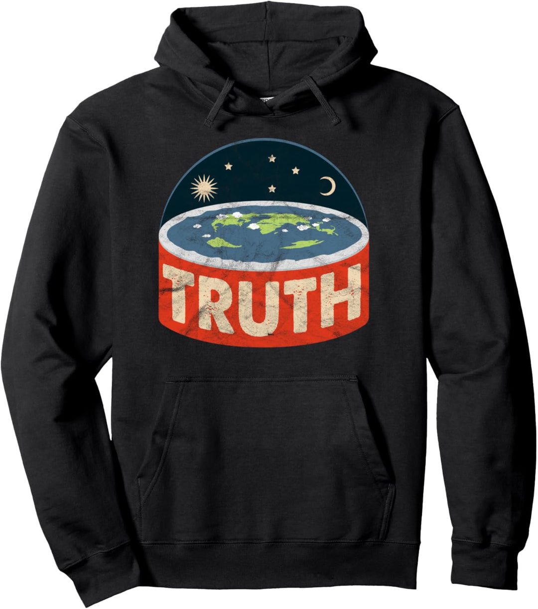 Flat Earth Verschwörung Theorie Society Flache Erde Vintage Pullover Hoodie