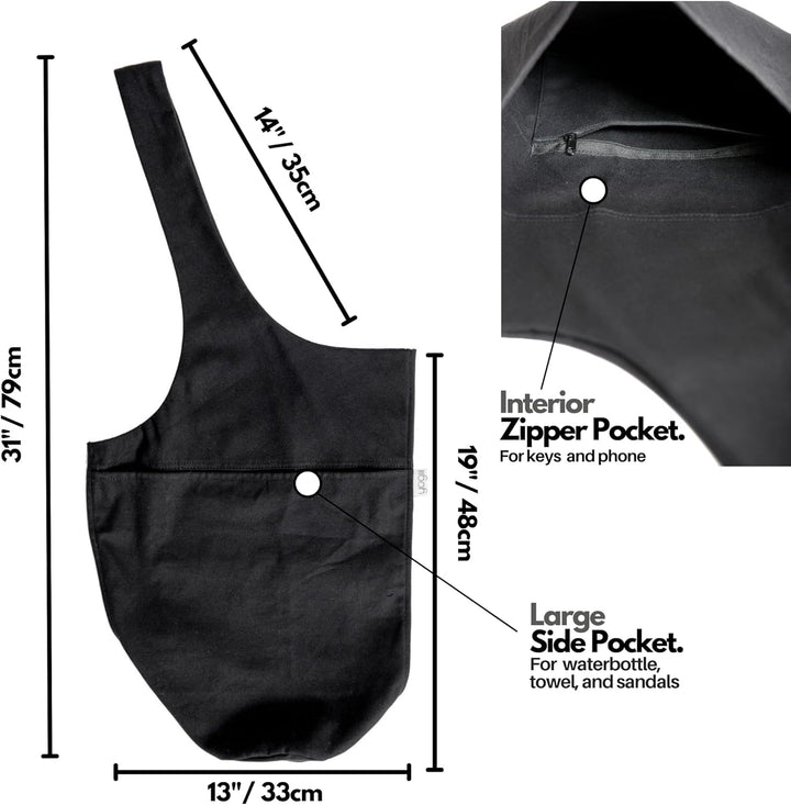 Yogiii Yogamatte Tasche | Die ORIGINAL YogiiiTote | Yogatasche für Yogamatte mit grosser Seitentasch