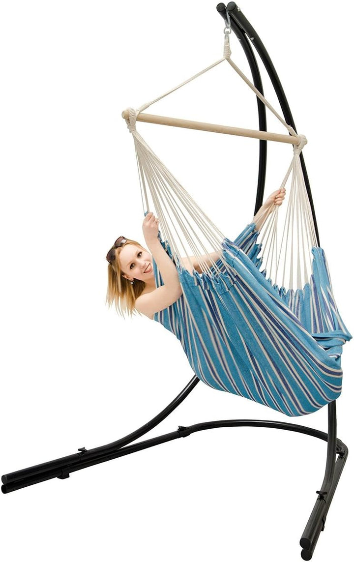 AMANKA XXL Hängesessel mit Gestell - Hängestuhl 185x130cm mit 210cm Metall Ständer für Garten - Gros