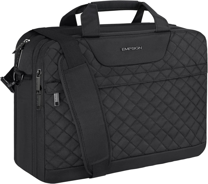 EMPSIGN Laptop Tasche 17 Zoll Laptoptasche für Herren Damen, Wasserdicht Erweiterbare Bussiness Akte