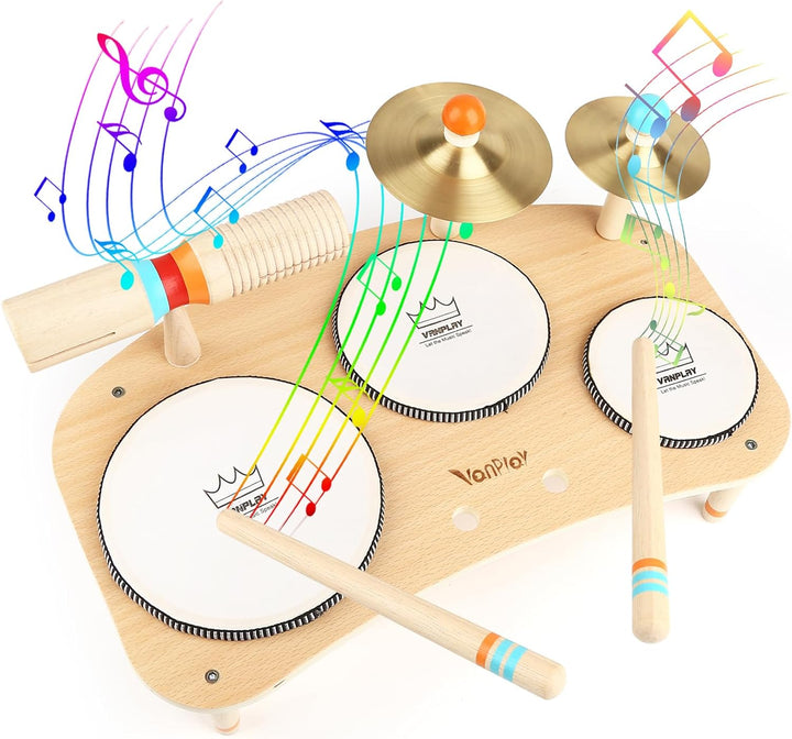 Holzspielzeug Schlagzeug Kinder Trommel 8 In 1 Musikinstrumente Kinder Spielzeug ab 3 4 5 Jahre Jung
