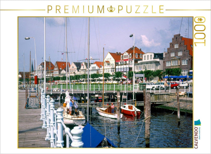 CALVENDO Puzzle Kaiserbrücke mit Ortsansicht Travemünde 1000 Teile Lege-Grösse 64 x 48 cm Foto-Puzzl