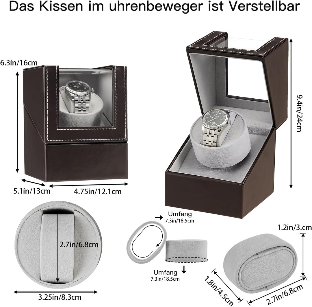 LINGFANSTORE Automatische Uhrenbeweger Box,luxuriöser Single Uhrenbeweger,Uhrengehäuse mit leisem Ma