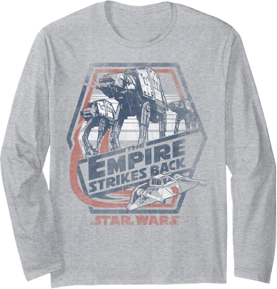 Star Wars The Empire Strikes Back AT-AT Distressed Poster Langarmshirt