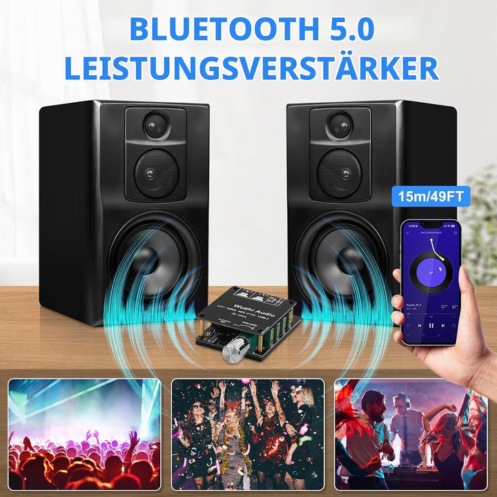 HiFi-Verstärker mit Bluetooth 5.0, ZK-1002L 2.0 Kanal 100W X 2 Stereo-Audioverstärker modul Mini-Lei