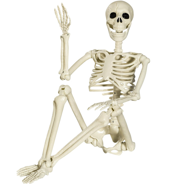 SIFOEL Halloween Plastikskelett, 90cm Ganzkörper Halloween Skelett mit beweglichen Gelenken für Hall