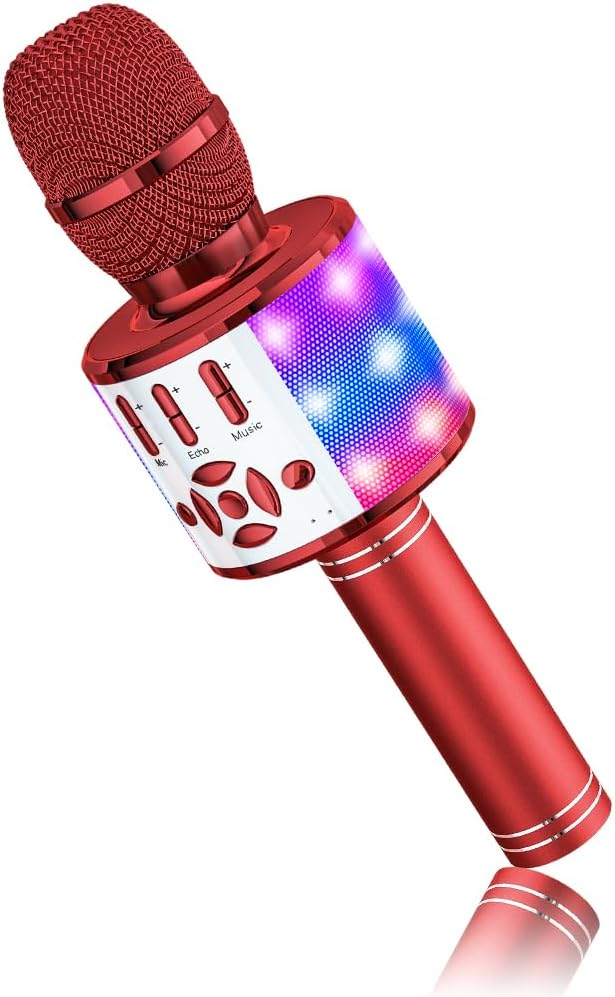 BONAOK Mikrofon für Kinder Drahtlos, Magic Sound Karaoke-Mikrofon, 4 in 1 Bluetooth Karaoke Maschine