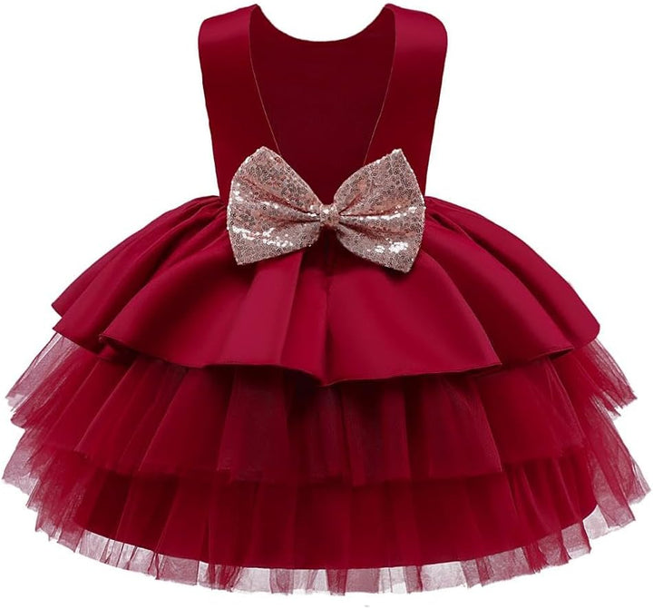 Lito Angels Elegantes Kleid Hochzeit Blumenmädchen Ballkleid Tüllkleid Taufkleid mit Stirnband für B