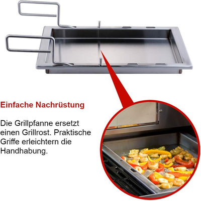 SANTOS einsetzbare Grillpfanne/Einsatzpfanne - Edelstahl Plancha - 32x42,5x4cm - versch SANTOS Grill