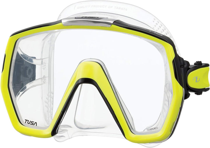Taucherbrille Tusa Freedom HD - einglas tauchmaske schnorchelmaske erwachsene profi (M-1001) Flash Y
