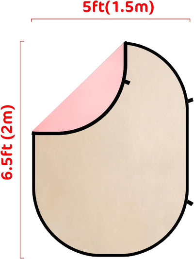 Kate 1,5x2m Rosa/Beige Falthintergrund Fotografie Faltbarer Studio Hintergrund Faltender Hintergrund