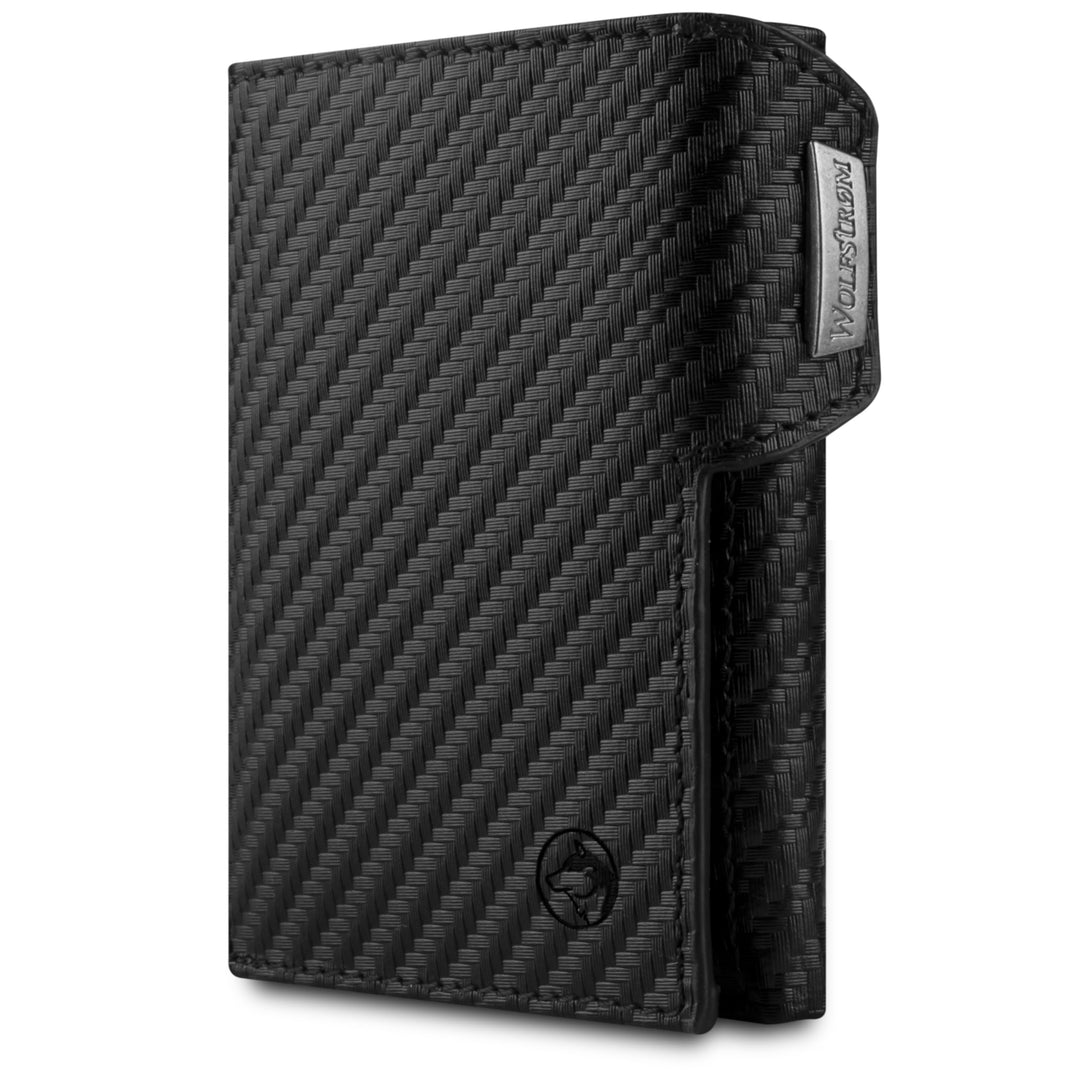 Wolfstrøm Slim Wallet 'Svente' I 11 Karten Mini Geldbörse Herren klein mit Münzfach, RFID Blocker I