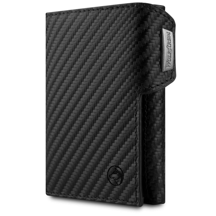 Wolfstrøm Slim Wallet 'Svente' I 11 Karten Mini Geldbörse Herren klein mit Münzfach, RFID Blocker I