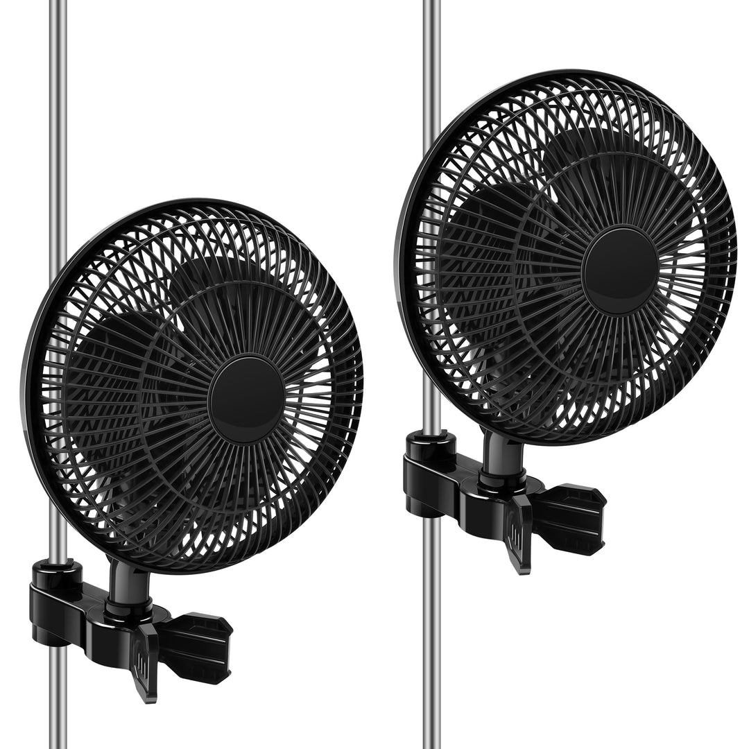 2 Geschwindigkeitsstufen Grow Ventilator, Oszillierender Clip Ventilator für Grow Zelte (2 Stück), 2