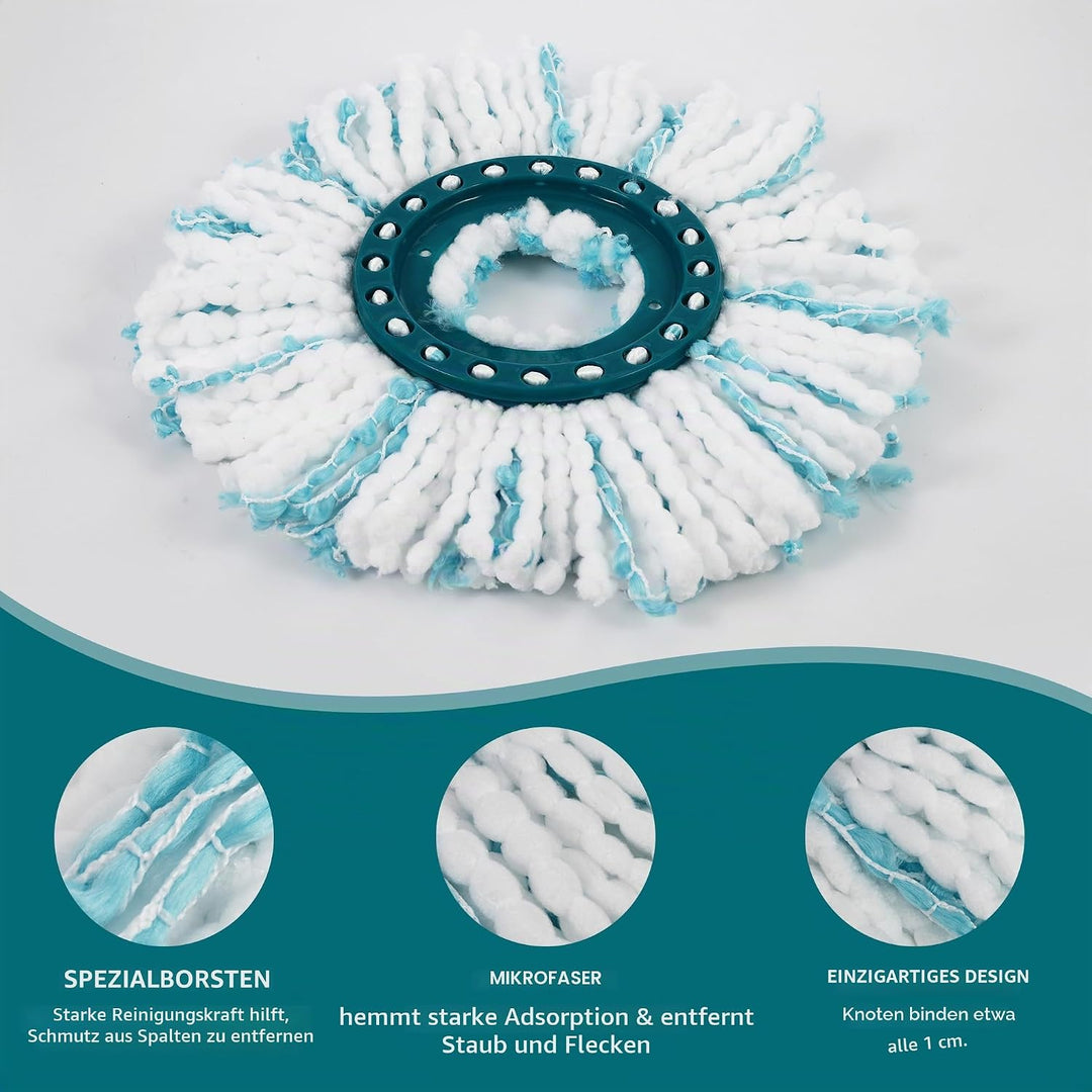 4 Stück Ersatzkopf für Leifheit Clean Twist Disc Mop/Clean Twist Disc, für Leifheit Bodenwischer Ers