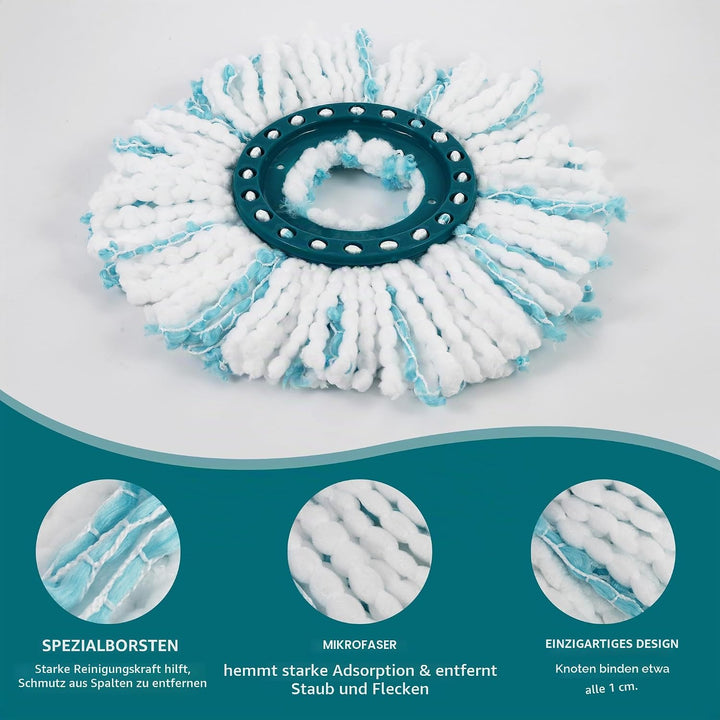 4 Stück Ersatzkopf für Leifheit Clean Twist Disc Mop/Clean Twist Disc, für Leifheit Bodenwischer Ers