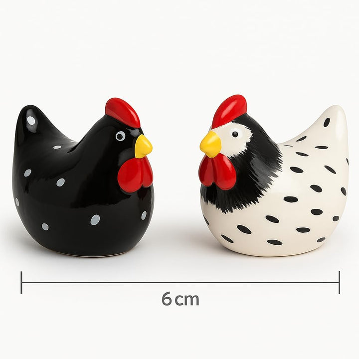 Salz- und Pfefferstreuer Set im Hühner-Design – dekoratives Tisch-Accessoire – Keramik (8,5 x 6 cm),