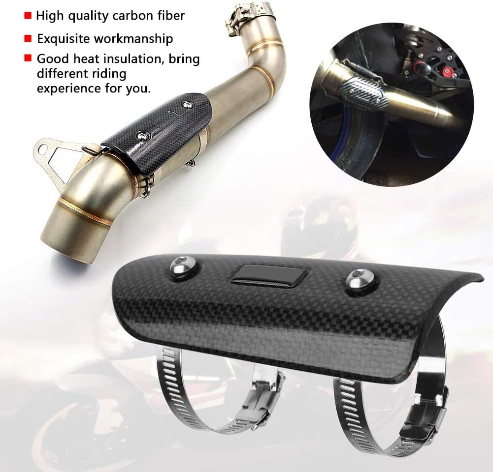 Keenso Motorrad Auspuff Hitzeschutzblech, Universal Motorrad Kohlefaser Auspuff Mittelrohr Hitzeschi