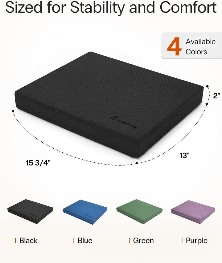 StrongTek Professionelle Schaum-Balance-Matte – 40 x 33 x 5 cm, hochdichter rutschfester TPE-Schaum,