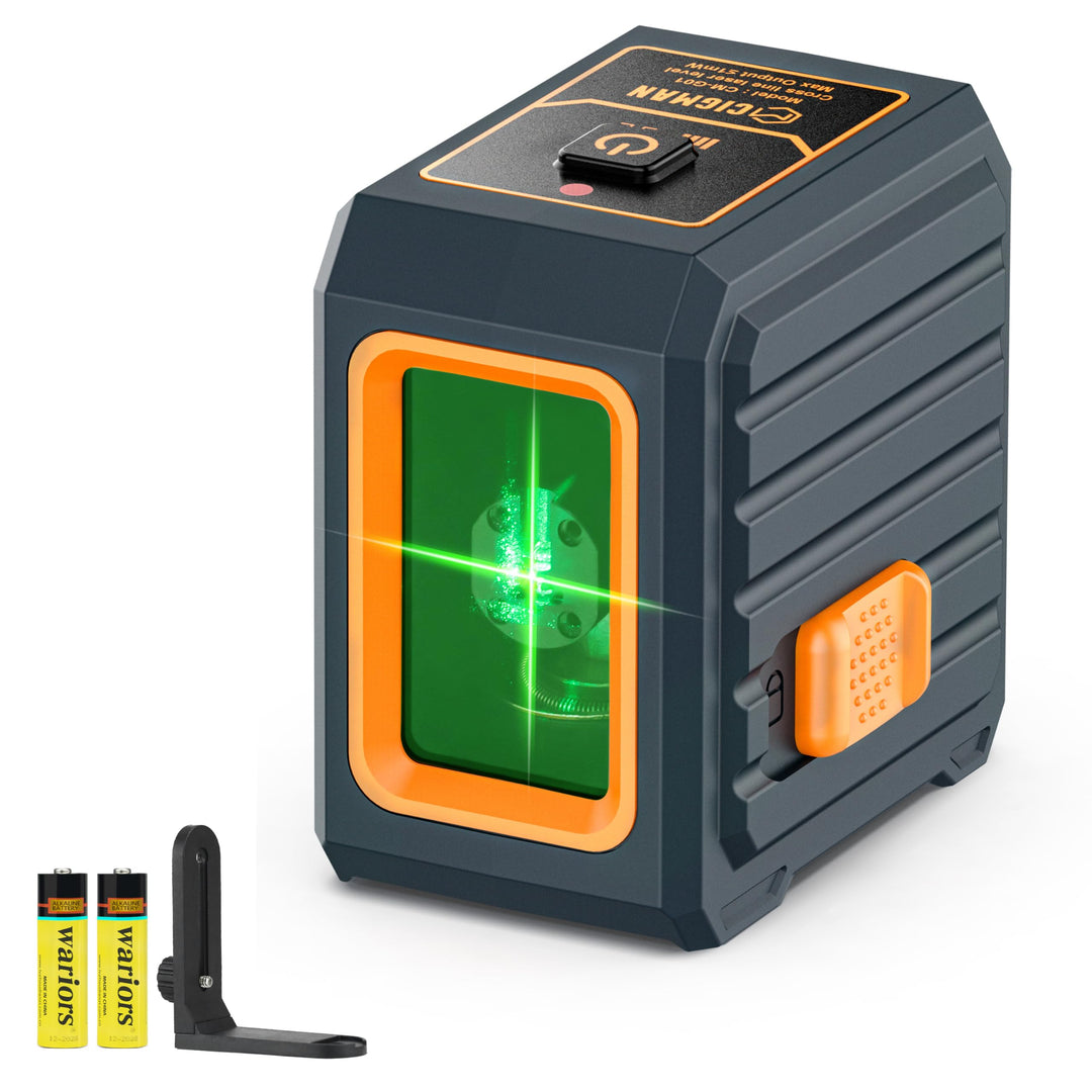 Kreuzlinienlaser, CIGMAN Grüner Kreuzlaser Selbstnivellierend Linienlaser, 30m Arbeitsreichweite, 36