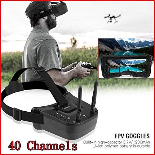 Tonysa 5,8 GHz Mini FPV Brille 3 Zoll 40 Kanal FPV Video Headset Brille 480 * 320 LCD Bildschirm mit