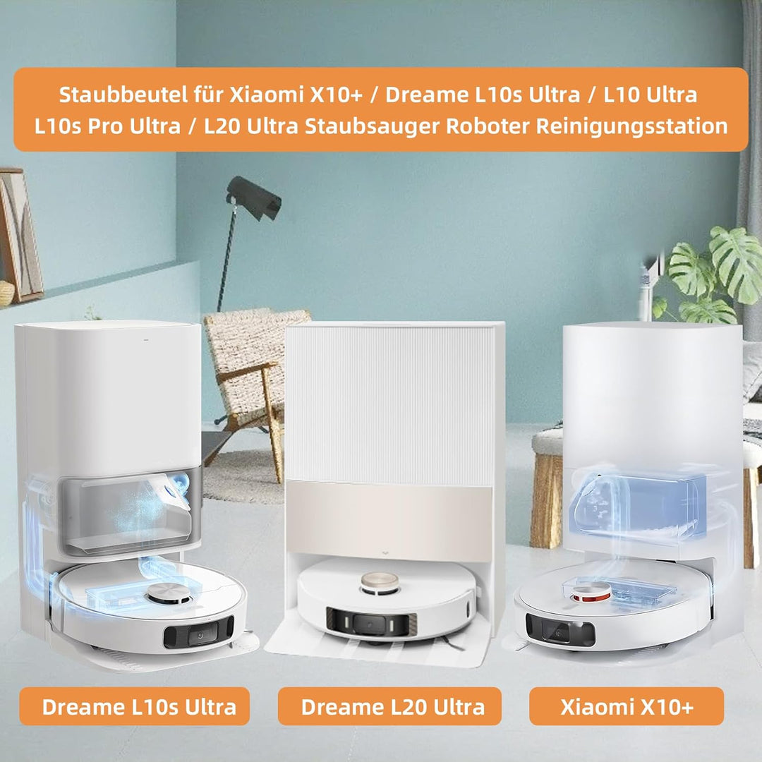 NIXOOT 12 Stück Staubbeutel für Dreame L10s Ultra / L10s Pro Ultra / L20 Ultra/Xiaomi X20+ Staubsaug