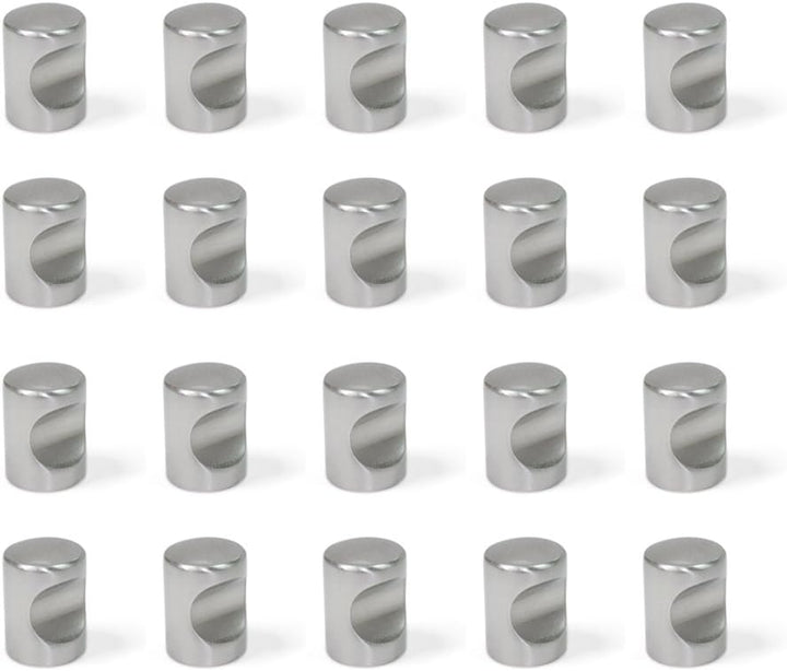 Emuca 9161651 Türknauf für Möbelstück, Ø20mm, Zamak, Nickel satiniert, 20 Stück 20 Stück Nickel Sati