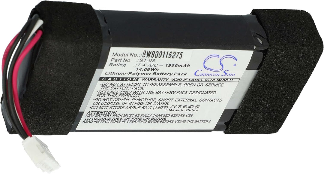 vhbw Akku kompatibel mit Sony SRS-X33 Lautsprecher Boxen Speaker (1900 mAh, 7,4 V, Li-Polymer)