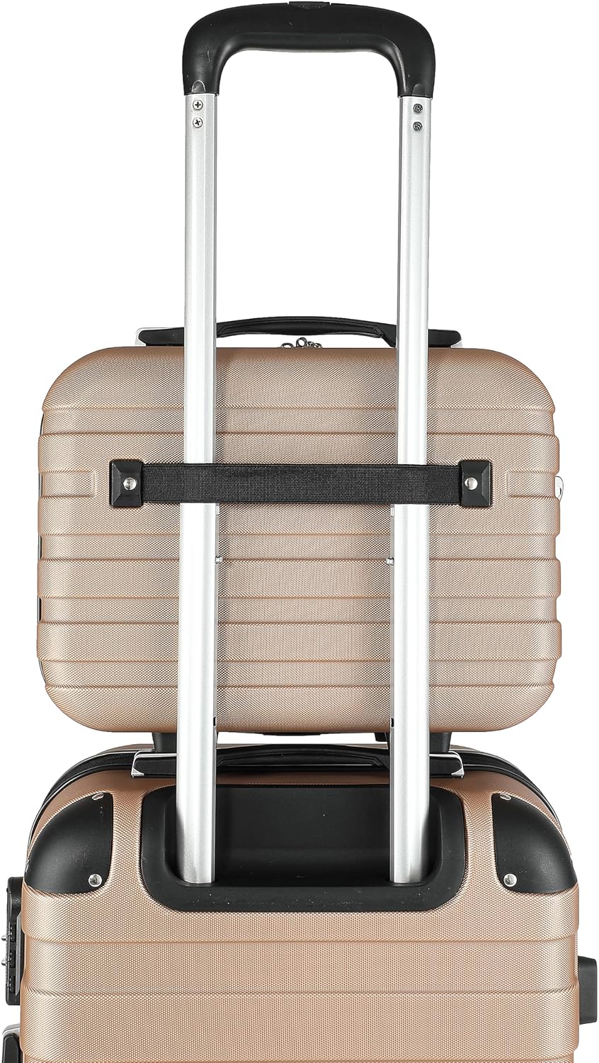 MONZANA® Kofferset Essential Hartschalen Koffer M-L-XL Gel-Griffe 4 Rollen Kantenschutz Beautycase S