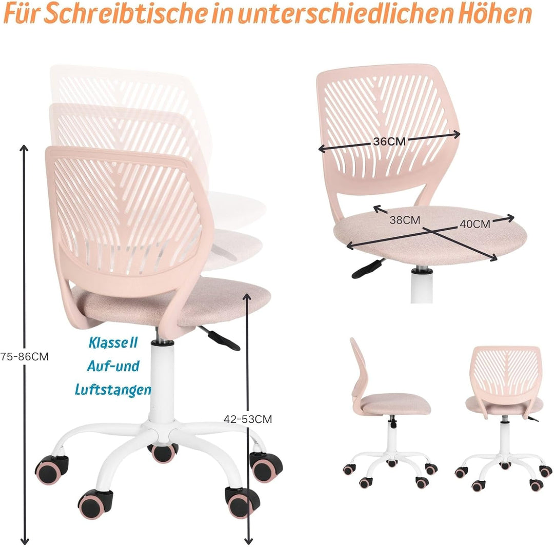 FurnitureR Bügelhocker ergonomisch, höhenverstellbar, ohne Armlehnen, Netzrückenlehne, Sitzfläche 38