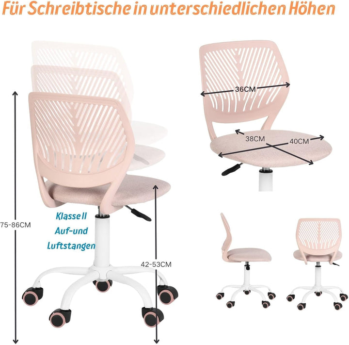 FurnitureR Bügelhocker ergonomisch, höhenverstellbar, ohne Armlehnen, Netzrückenlehne, Sitzfläche 38