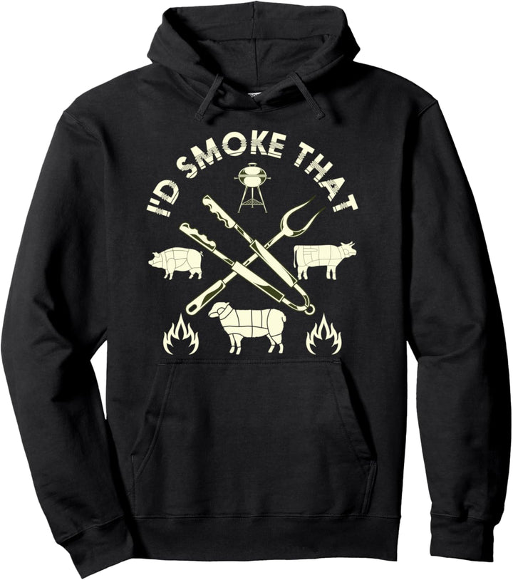 Schwein Lamm Rind Fleisch BBQ Grillparty Lustiges Grillen Pullover Hoodie