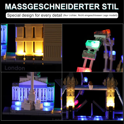 cooldac LED Licht Kit für Lego 21034 Architecture London Skyline Collection, LED Beleuchtungsset Kom