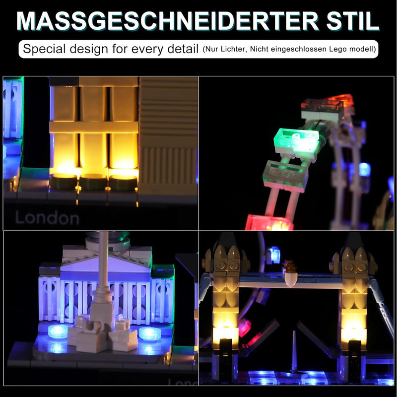 cooldac LED Licht Kit für Lego 21034 Architecture London Skyline Collection, LED Beleuchtungsset Kom